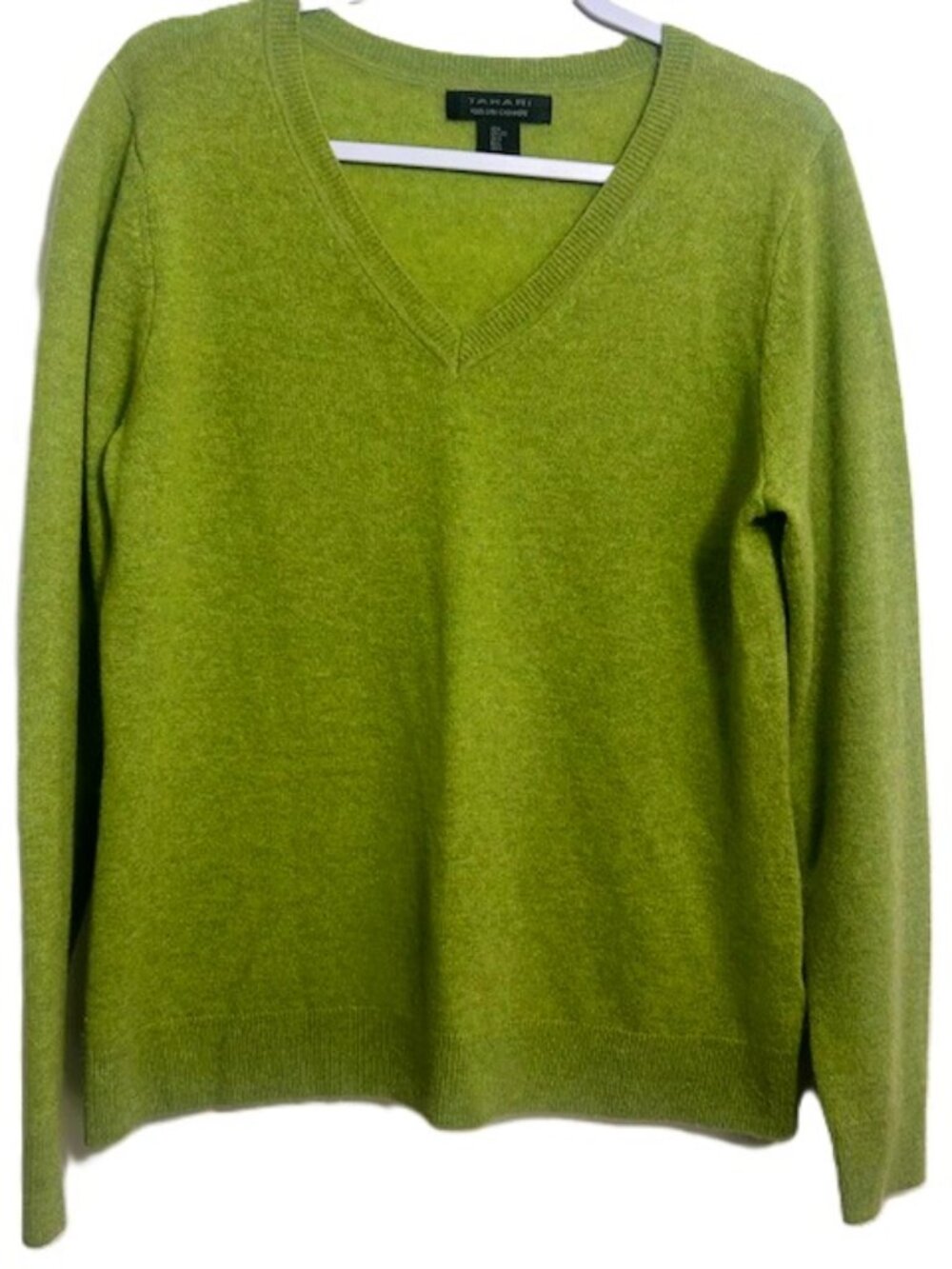 Tahari Sweater Ladies L Green 100% Cashmere 2 Ply Extra Soft